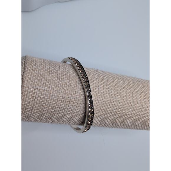 Brighton "LIGHT HEARTED" Swarovski Crystal Wavy Bangle Bracelet - Picture 4 of 8